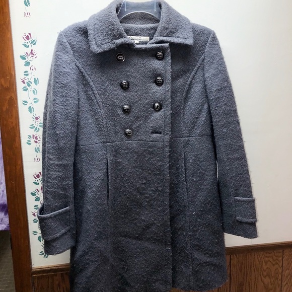 Kenneth Cole Gray Wool Pea Coat - Picture 1 of 8